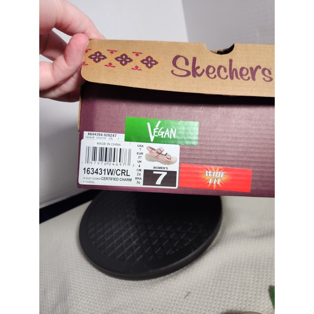 Skechers Easy Going Adjustable‎ Certified Charm Vegan Relaxed  Sandals Sz 7W NEW - Picture 7 of 10